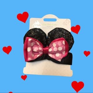 NWT Disney Baby Get Girly Early Minnie Mouse Ears Headband with Pink Bow